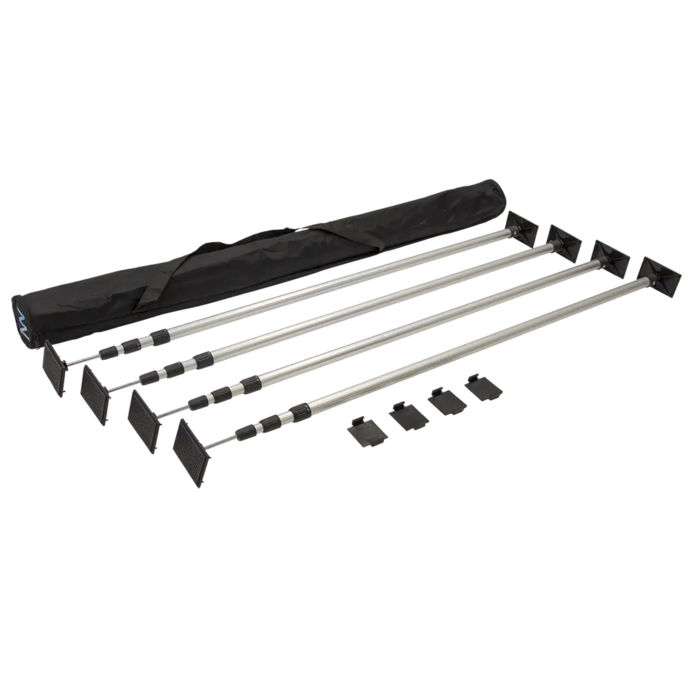 MAXVAC DustBarrier Telescopic Pole 1.10 - 3.10m, Set of 4 in Carry Case
