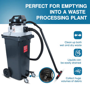 Wheelie Bin M Filtered Vacuum 120ltr Wet & Dry MAXVAC Dura DV120-MBN