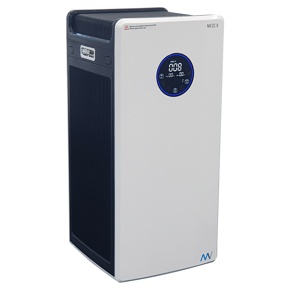 HEPA UV-C Air Purifier MAXVAC Medi® 8 with Variable Air-flow for rooms up to 260m3