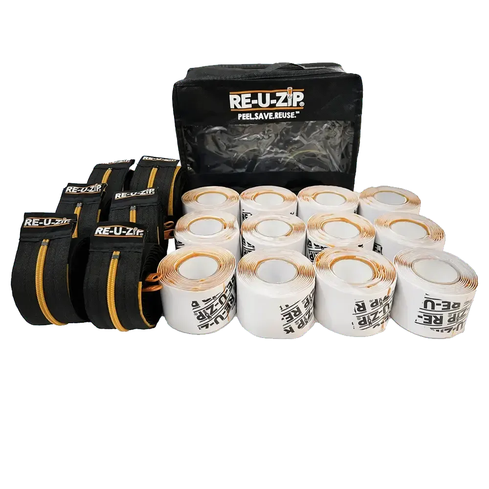 RE-U-ZIP Heavy Duty Reusable Dust Barrier Zipper, Pro Bundle