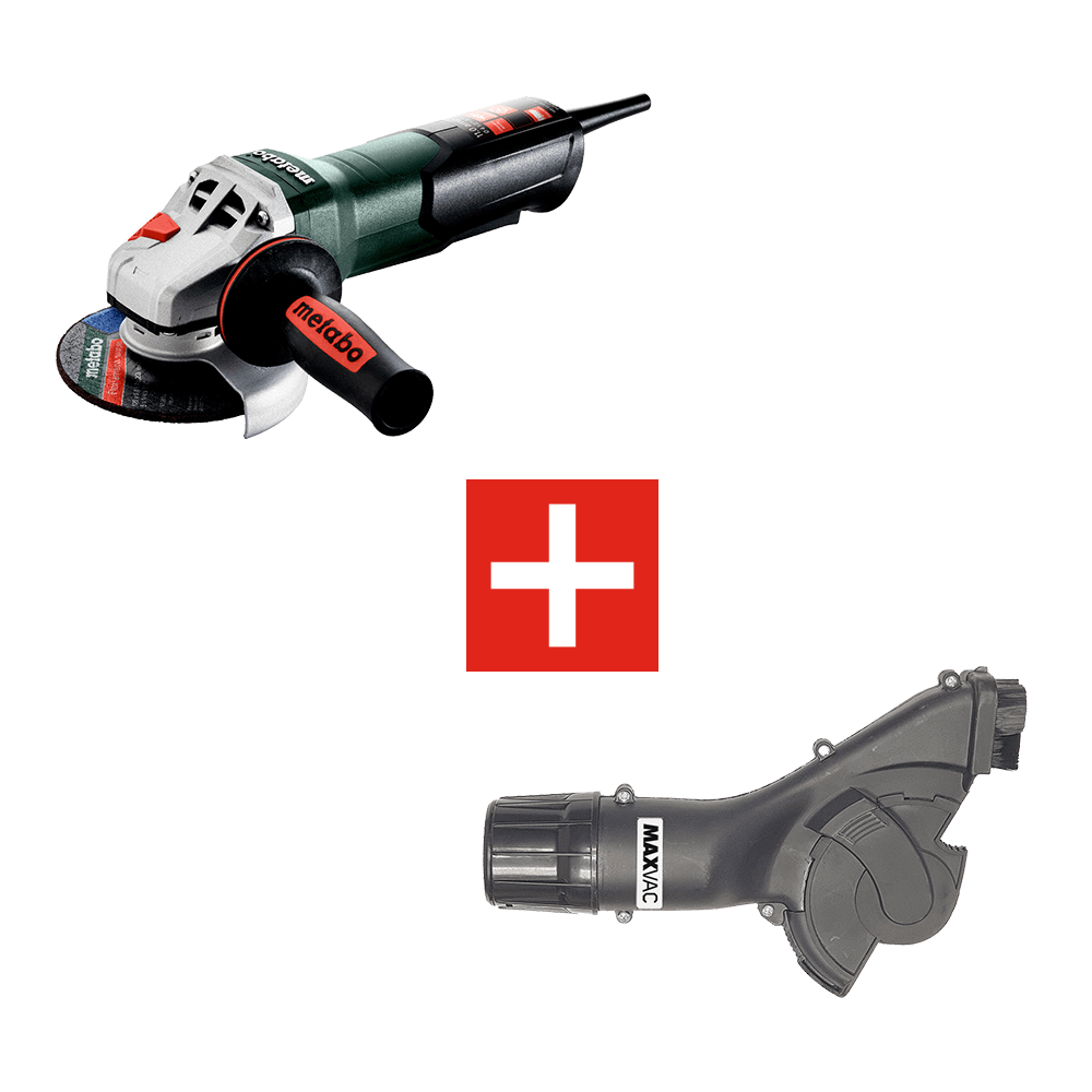 MAXVAC Dust Shroud & Metabo 115mm Angle Grinder Package, Pre-Installed